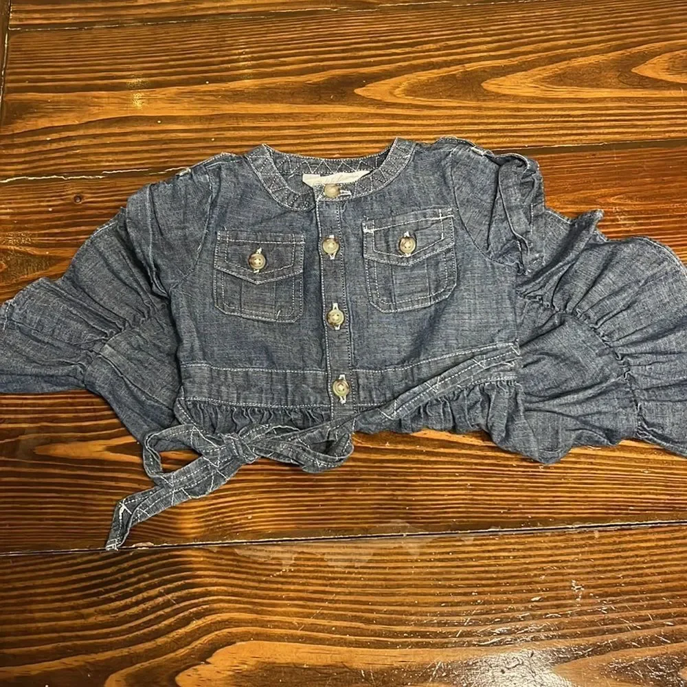Ralph Lauren Short Sleeved Denim Dress w/belt Size 9 months